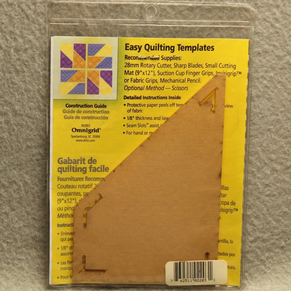 Omnigrid Easy Fun Patch Template 3x6 Acrylic Quilting Tool 2203 Sewing DIY